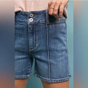 Anthropologie Pilcro High Rise Pintucked Denim Shorts Size 32